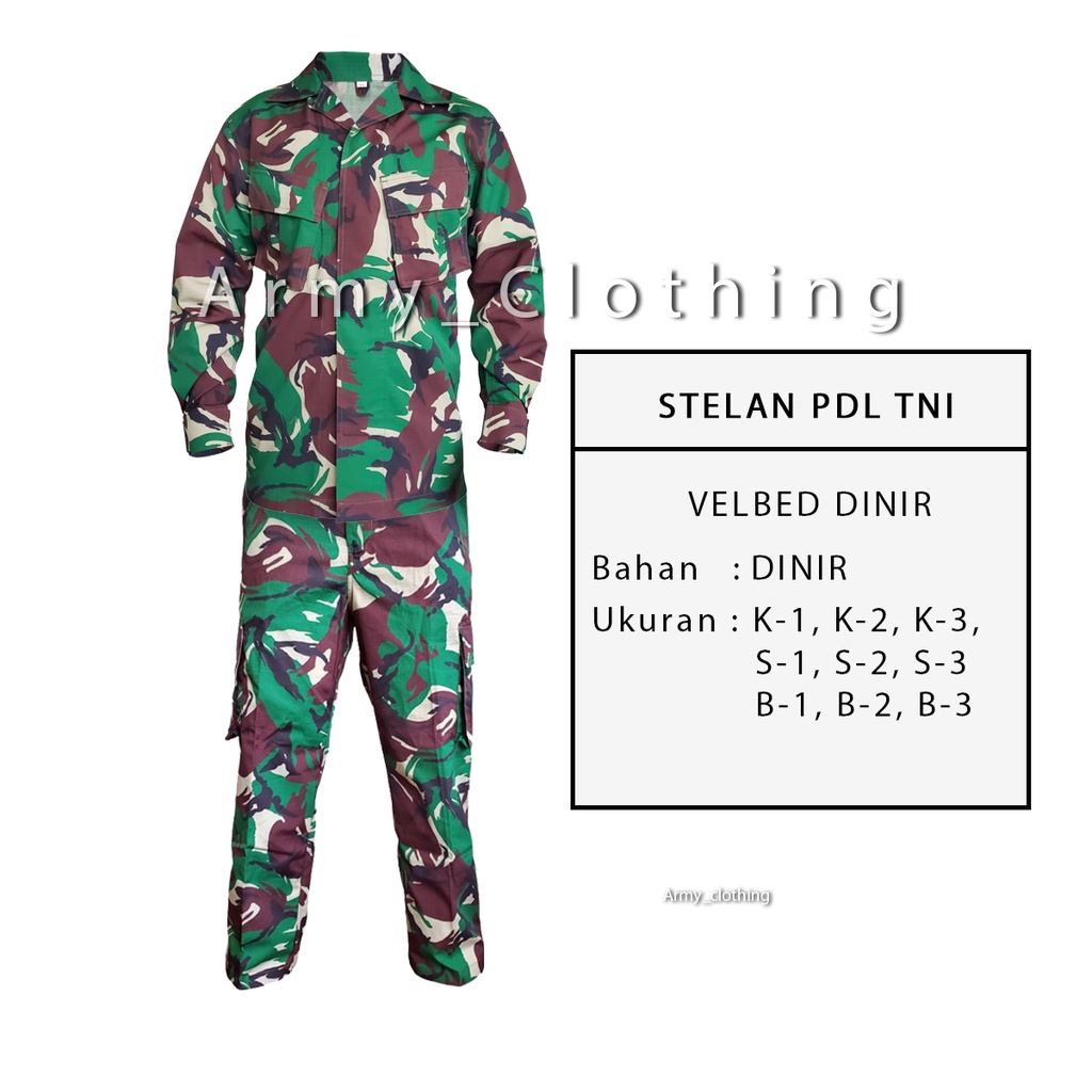 Baju PDL TNI Velbed Bahan Dinir