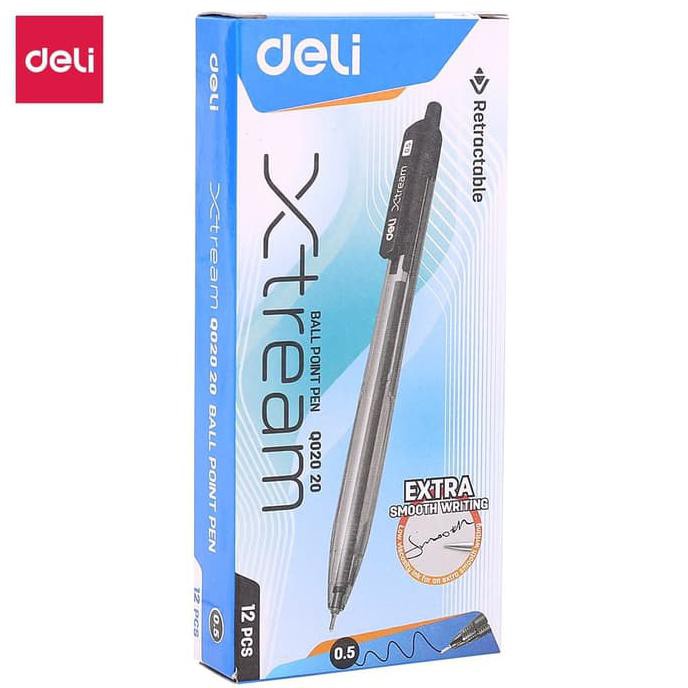 

Deli Bolpoin,Pulpen/ Oil Pen - 0.5mm hitam/black 12pcs/box EQ02020 PROMO SPECIAL