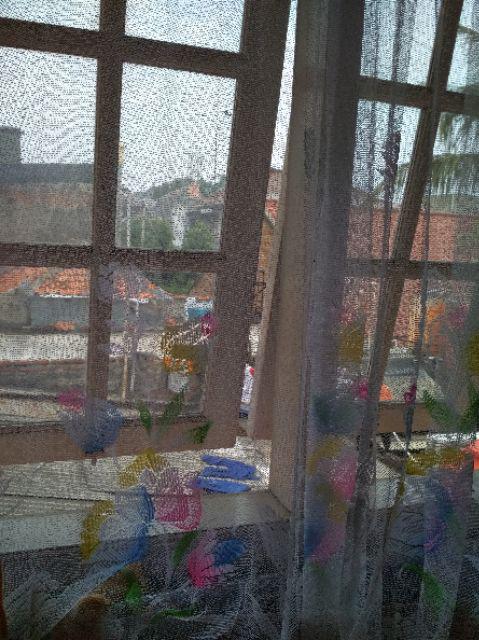 Gorden Gordyn Tirai Vitrase Bunga Tulip L 100 Cm T 190 Cm Gorden Putih Gorden Tipis Daleman