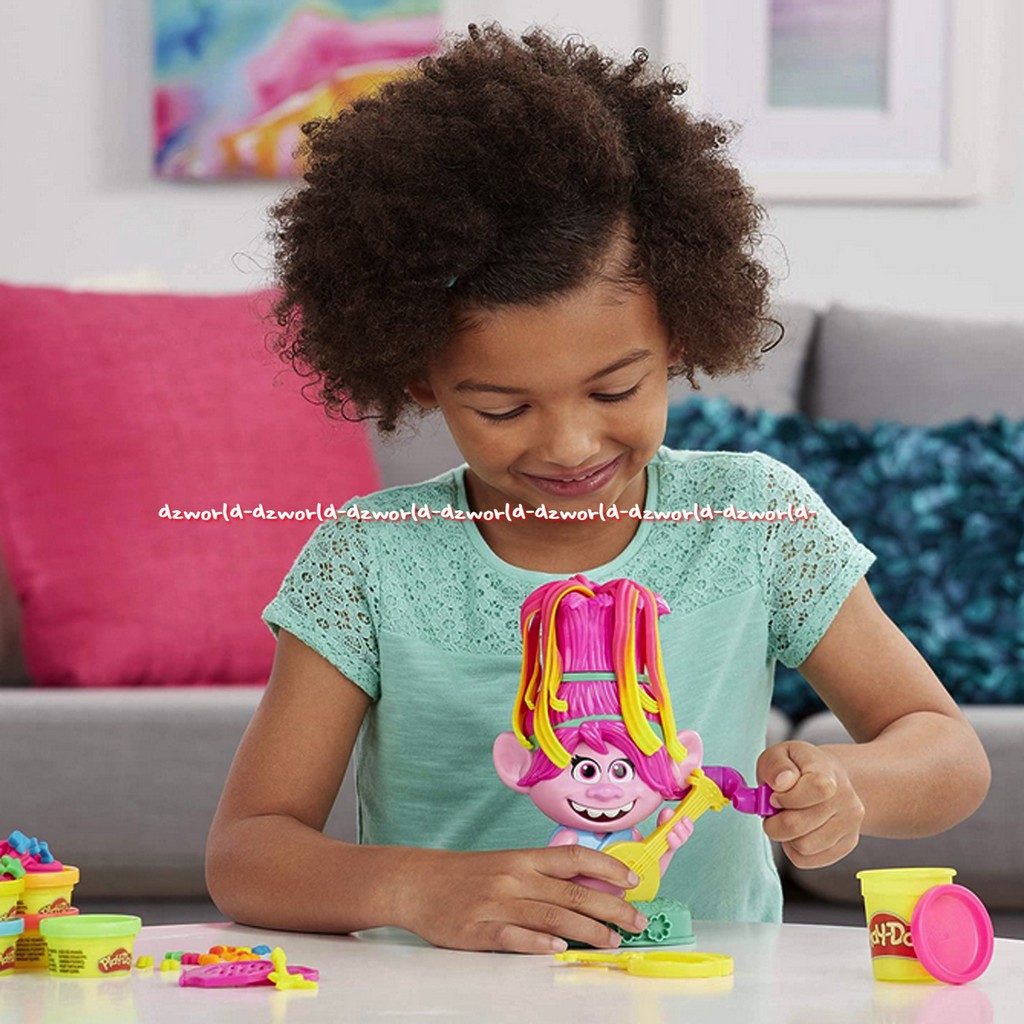 PlayDoh Trolls Poppy Mainan Playdoh Boneka Trolls Dengan Cetakan