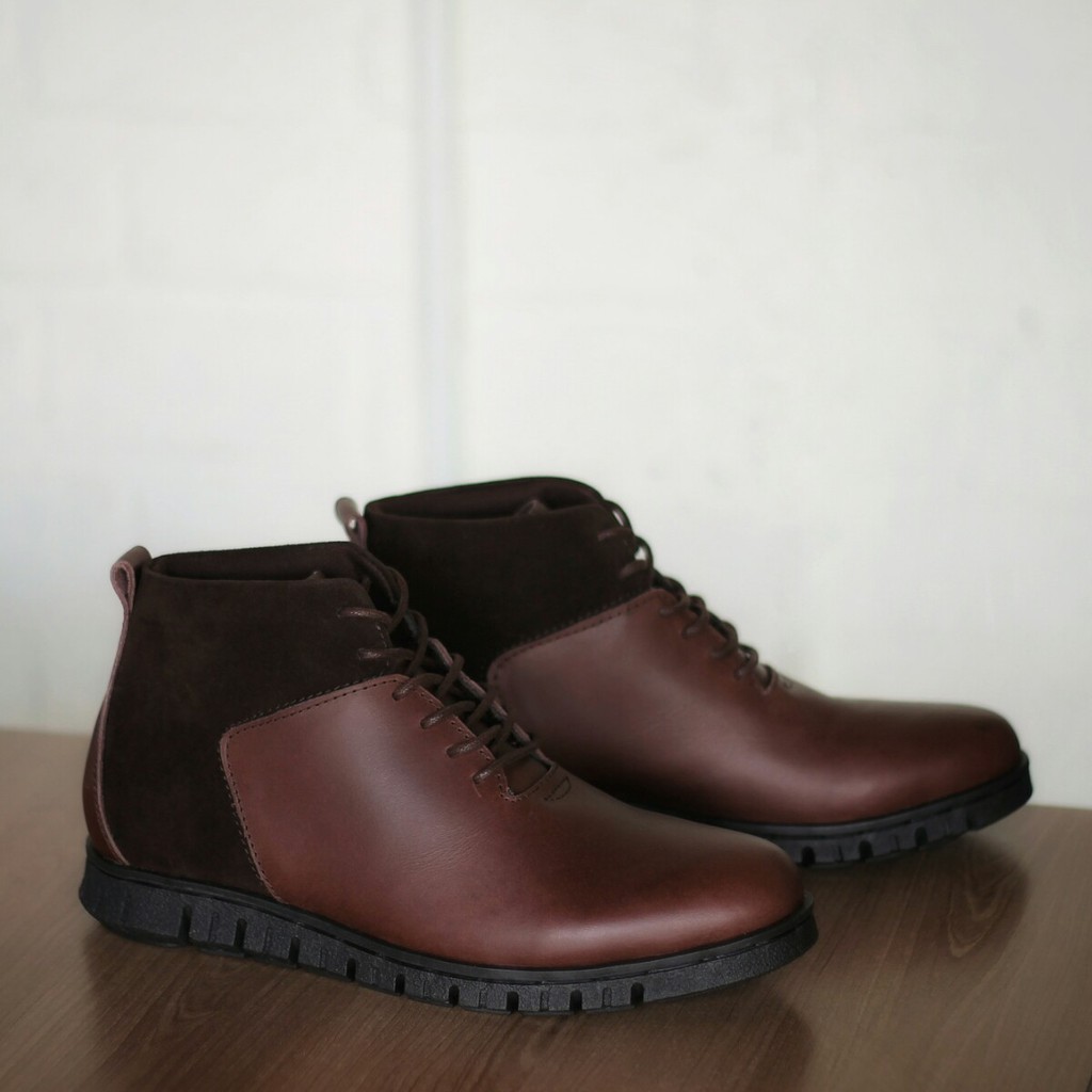 ZEALAND BROWN |FORIND x Kenzio| Sepatu Kulit Boot Vintage Klasik Pria Cowok Original Lokal Footwear