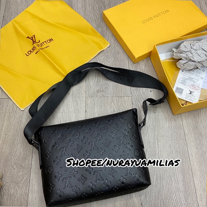 tas selempang pria louis Vuitton kulit asli import mesengger bag men lv