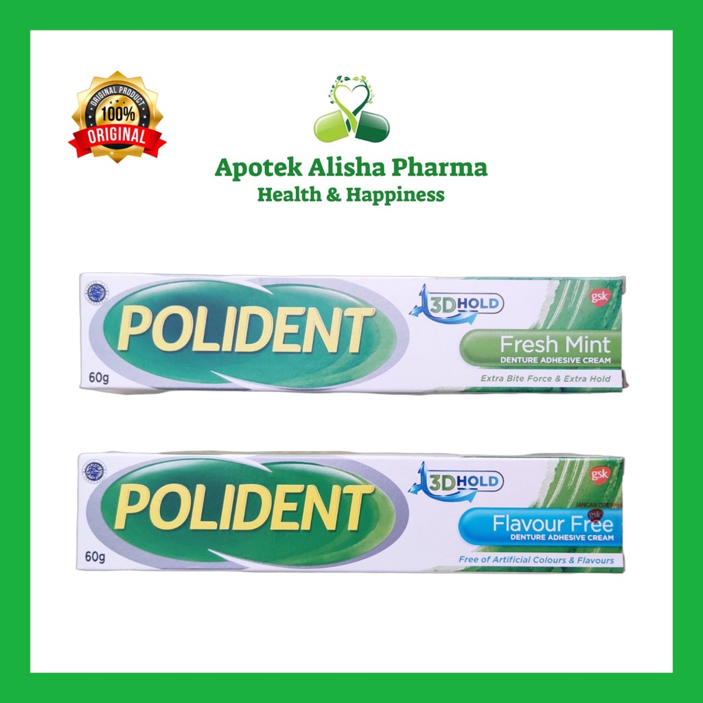 POLIDENT ADHESIVE/POLIDENT CLEANSER-Polident Lem/Perekat/Pembersih Gigi Palsu/Polident Freshmint/Flavour Free/