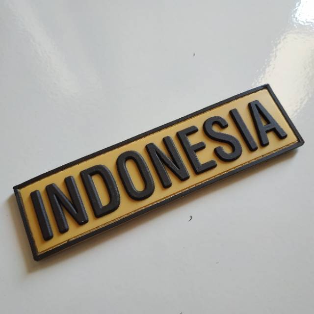 Patch rubber TULISAN INDONESIA/PRAMUKA/SCOUTS/tempelan karet emblem velcro