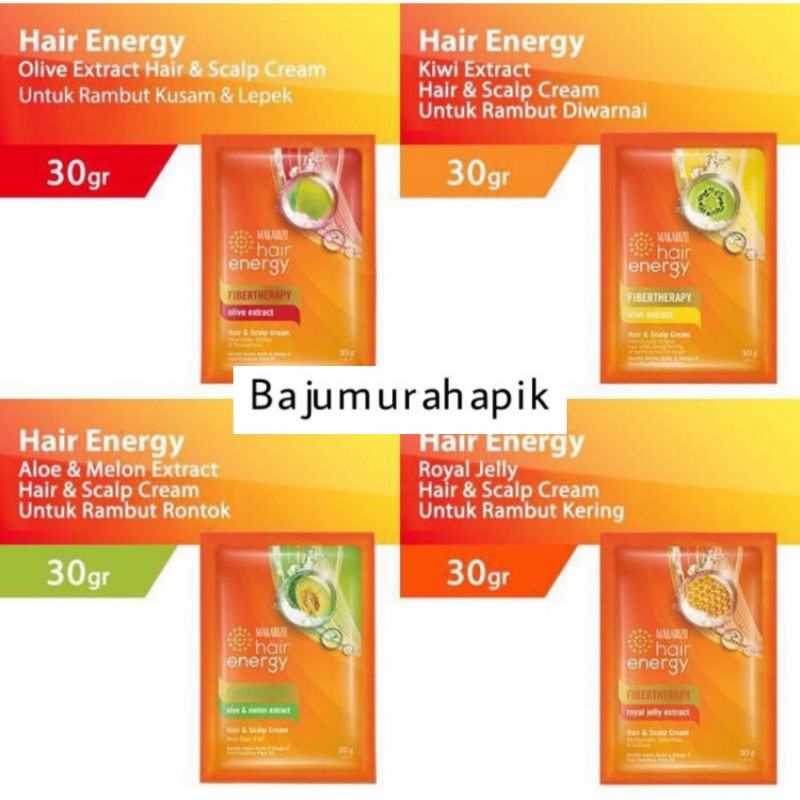 Makarizo Hair Energy Creambath Sachet 15gr/30gr/ Masker Rambut Makarizo