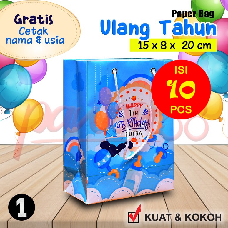 

Paper Bag Happy Birthday - Tas Kertas Ulang Tahun - No.1 - (10 Pcs)