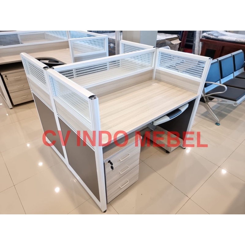 meja kantor partisi meja kerja sekat meja partisi minimalis work station meja kerja penyekat 2 orang