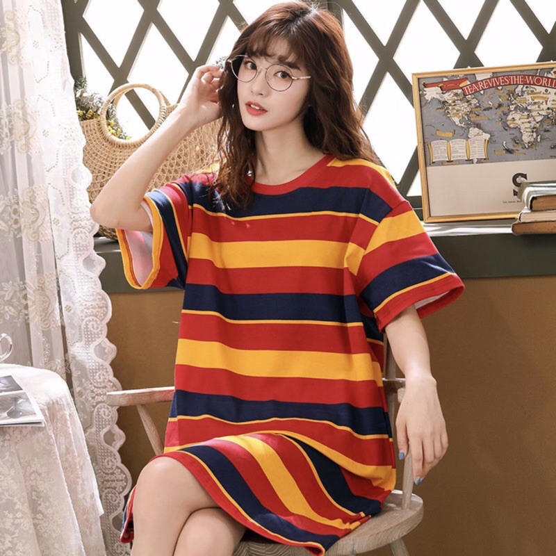 Baju Daster Pendek Wanita Baju Tidur Import Bahan Adem Halus Baju Rumahan Homewear Kekinian Korea Motif Lucu Lengan Pendek Perempuan