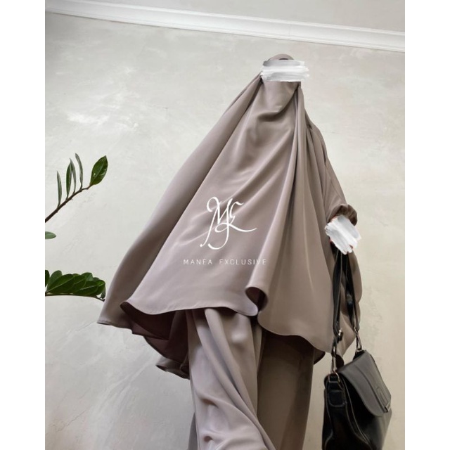 French Hijab Set Abaya Tangan Karet