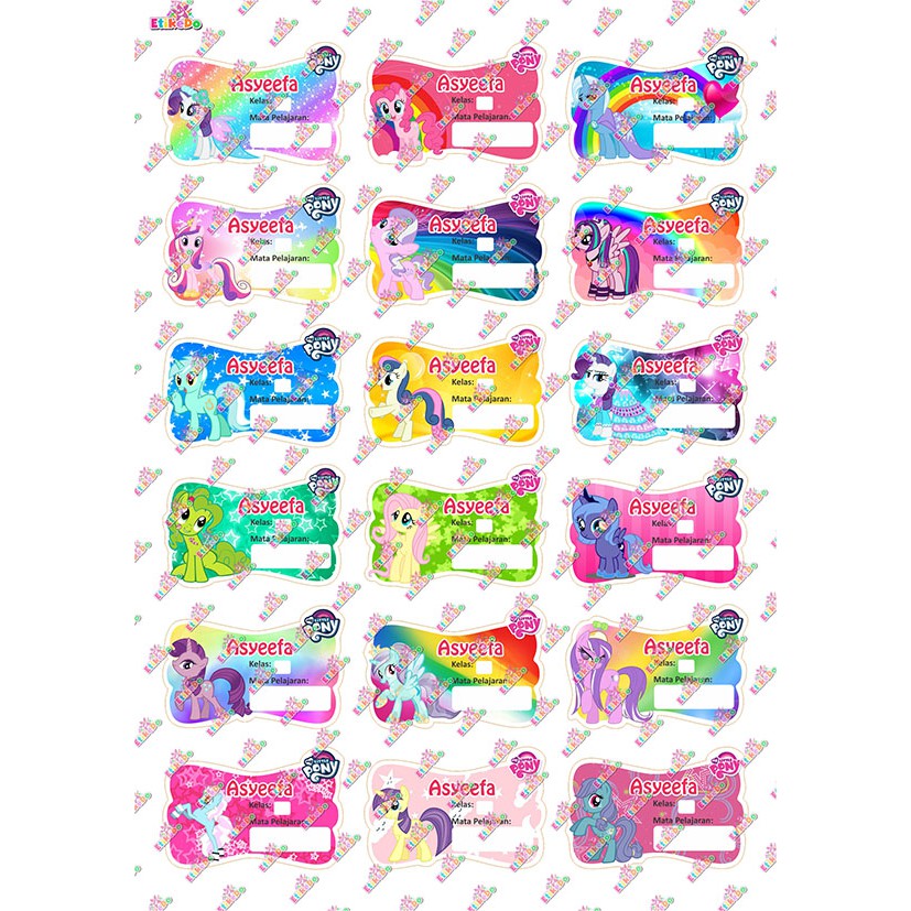 

LABEL NAMA LITTLE PONY 72 STIKER-ANTI AIR/ROBEK/LUNTUR -4 Nama LP11M4