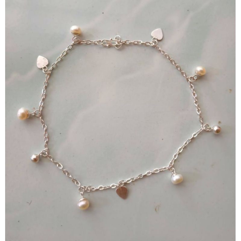 Gelang Kaki Perak Mutiara Lombok