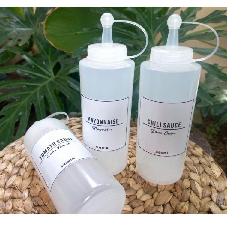 

Special Price / GnK Botol saus kecap warna putih clear free label stiker anti air botol seasoning /Dijamin@ready