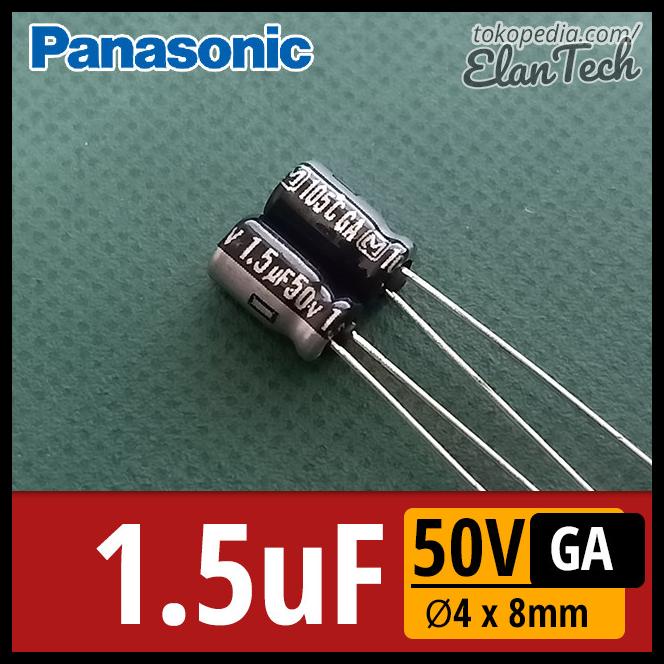 Elco 1.5Uf 50V Panasonic Ga 1.5 Uf 4X8Mm Kapasitor Capacitor Elantech
