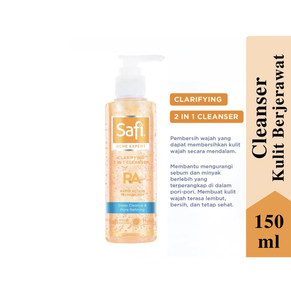 ❤️Glamouroseshop❤️ Safi White Expert Oil Control &amp; Anti Acne 2in1 Cleanser &amp; Toner 150ml (ACNE)