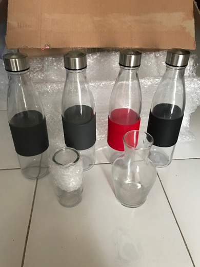 Botol Kaca Tutup Stainless 750 Ml Silicone Holder | Glass Bottle | Drinking Bottle