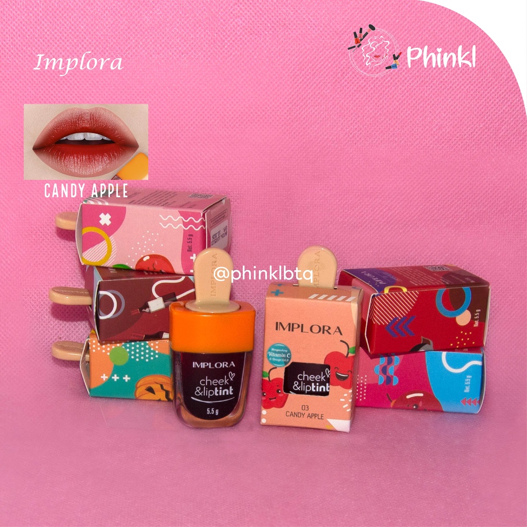 `ღ´ PHINKL `ღ´Implora  ɪ ᴍ ᴘ ʟ ᴏ ʀ ᴀ  lip tint ice cream &amp; jelly tint cheeck imut korea ombre