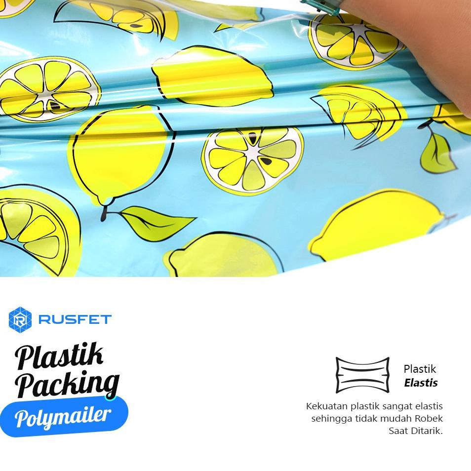 

(50pcs) - Amplop Packing Plastik Polymailer 30x40 Murah FRESH LEMON - Rusfet Premium (KODE 9)