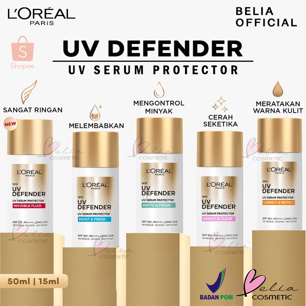 ❤ BELIA ❤ L'Oreal UV Defender Protector SPF 50 15 Sunscreen loreal Sunblock Loreal Perfect Matte &amp; Fresh