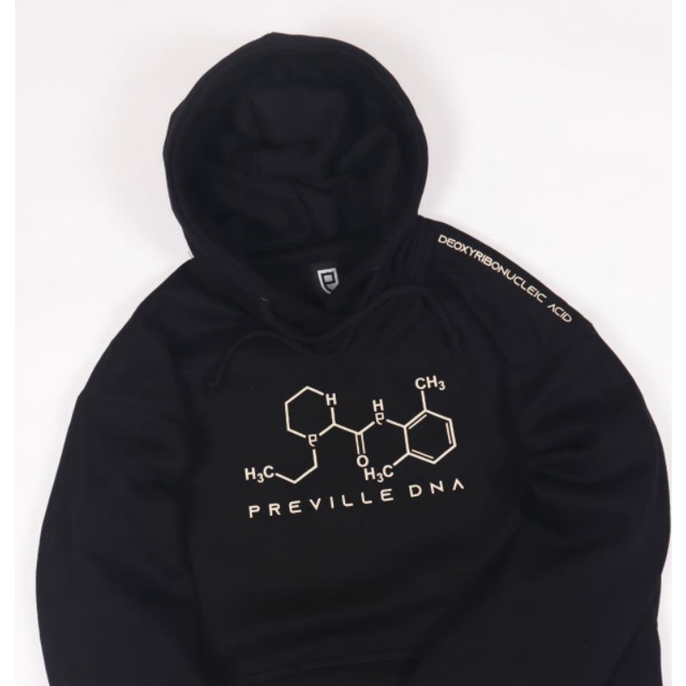 SWEATER HOODIE PREVILLE BUTTERFLY DNA HITAM AUTHENTIC