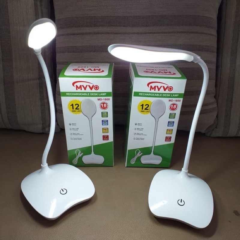 myvo MD 1800 lampu meja belajar cas charge fleksibel lampu belajar portable tombol sentuh emergency