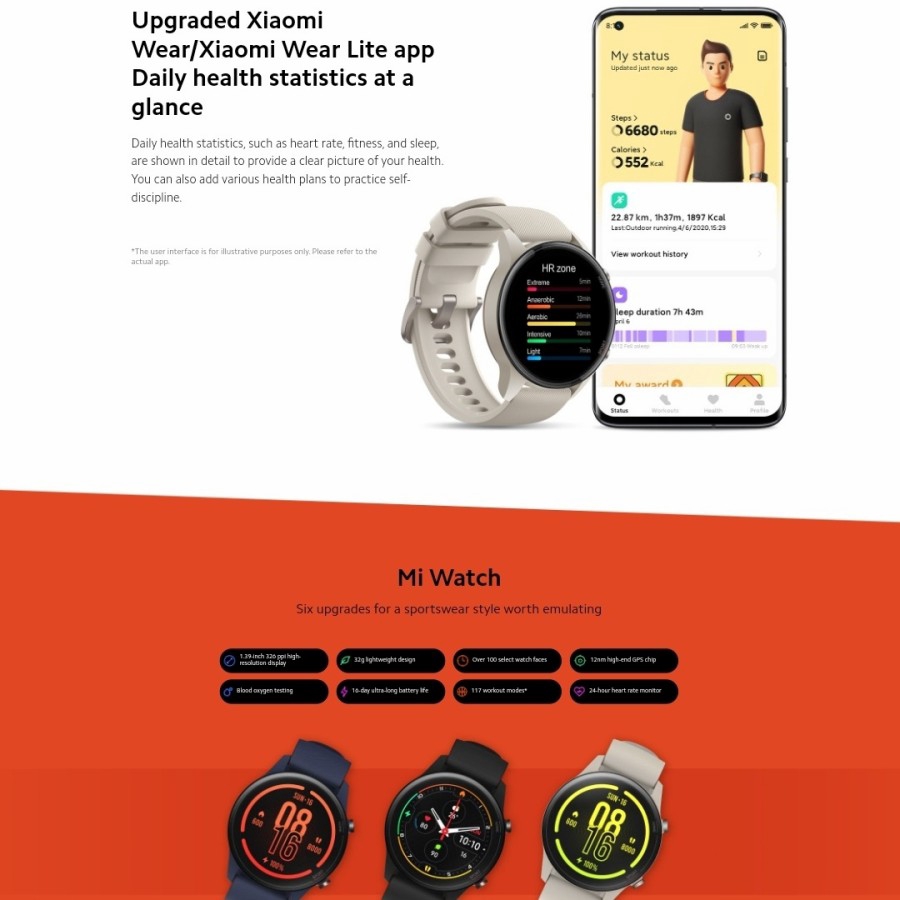 XIAOMI MI WATCH AMOLED SCREEN - Smartwatch Smart Watch-1