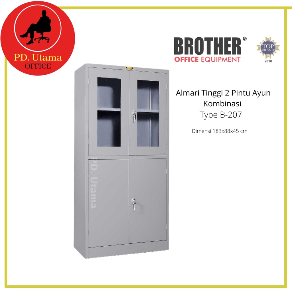 Lemari Arsip 2 Pintu Ayun Kombinasi BROTHER B-207 Lemari Dokumen Kantor