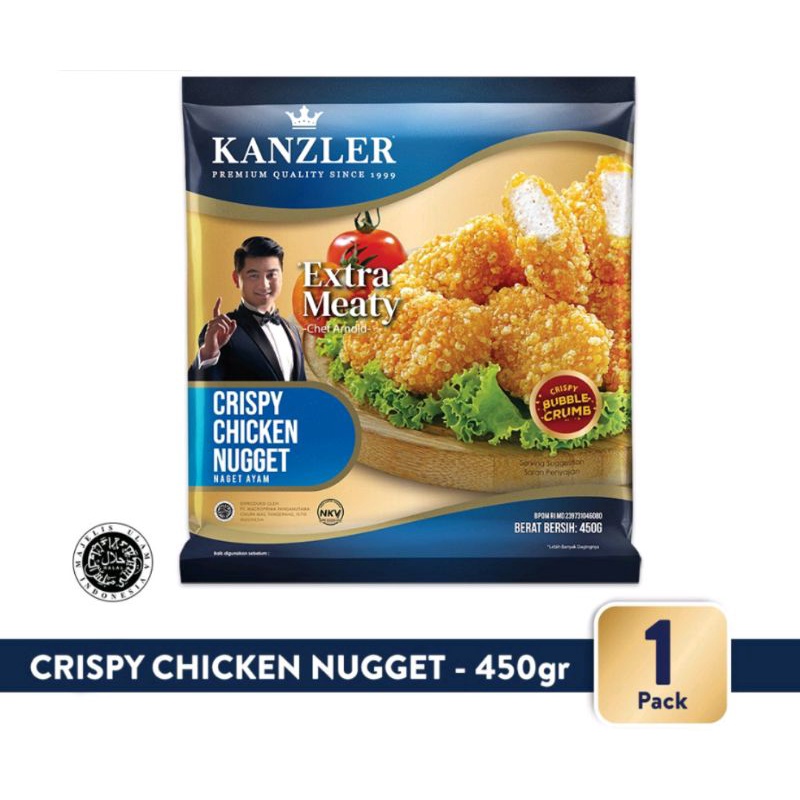 

HALAL Kanzler Chicken Nugget Extra Crispy Bubble Crump isi 450 gr
