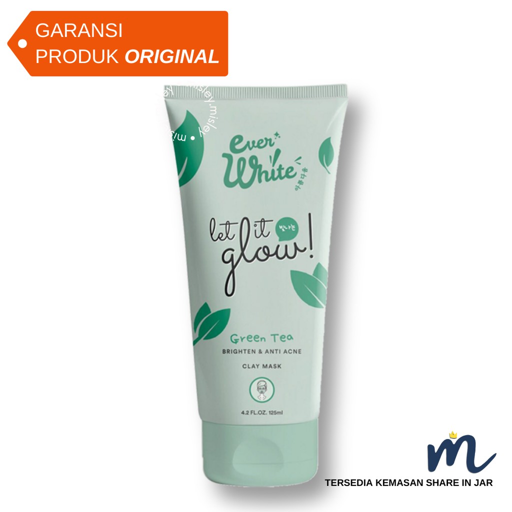 Cod Everwhite Greentea Clay Mask Masker Green Tea Everwhite Original Indonesia