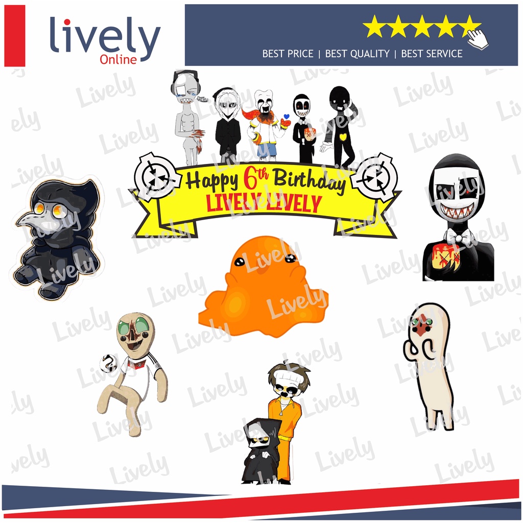 CUSTOM NAMA CAKE TOPPER KARAKTER SCP HIASAN KUE ULANG TAHUN HAPPY BIRTHDAY