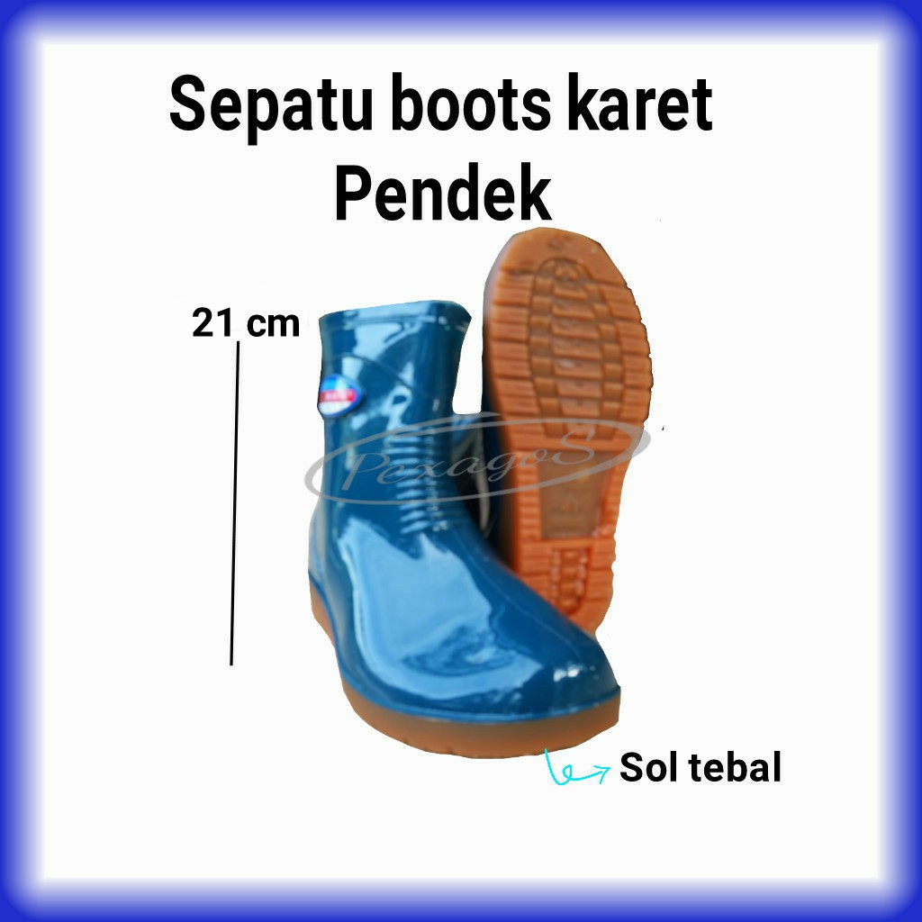 SEPATU BOOTS KARET WANITA PENDEK SEPATU BOOT CEWEK PENDEK SEPATU AP BOOTS ANTI HUJAN ((21cm))