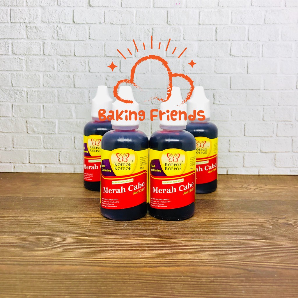 

PEWARNA MERAH CABE KUPU KUPU 30ML/KOEPOE RED CHILLI/PEWARNA MAKANAN MINUMAN