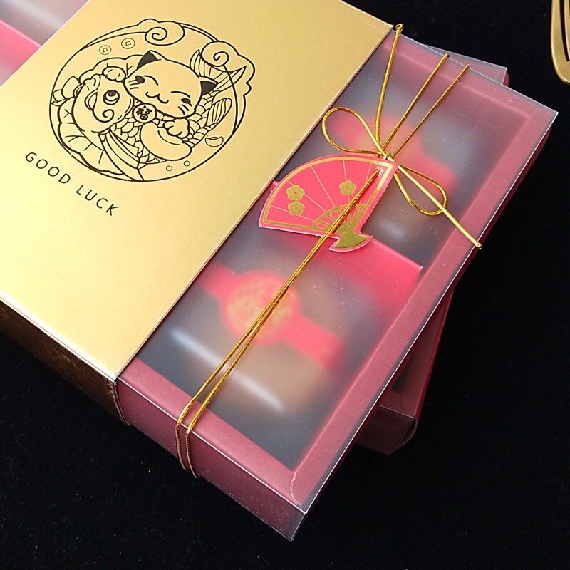 HANG TAG IMLEK FU HAPPY NEW YEAR MERAH GOLD 10 TAG ( 2 LEMBAR )