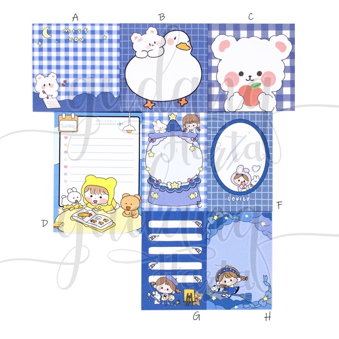 

GCC Sticky Notes Blue Bear Notes Motif Beruang Series Blue GCC 301074