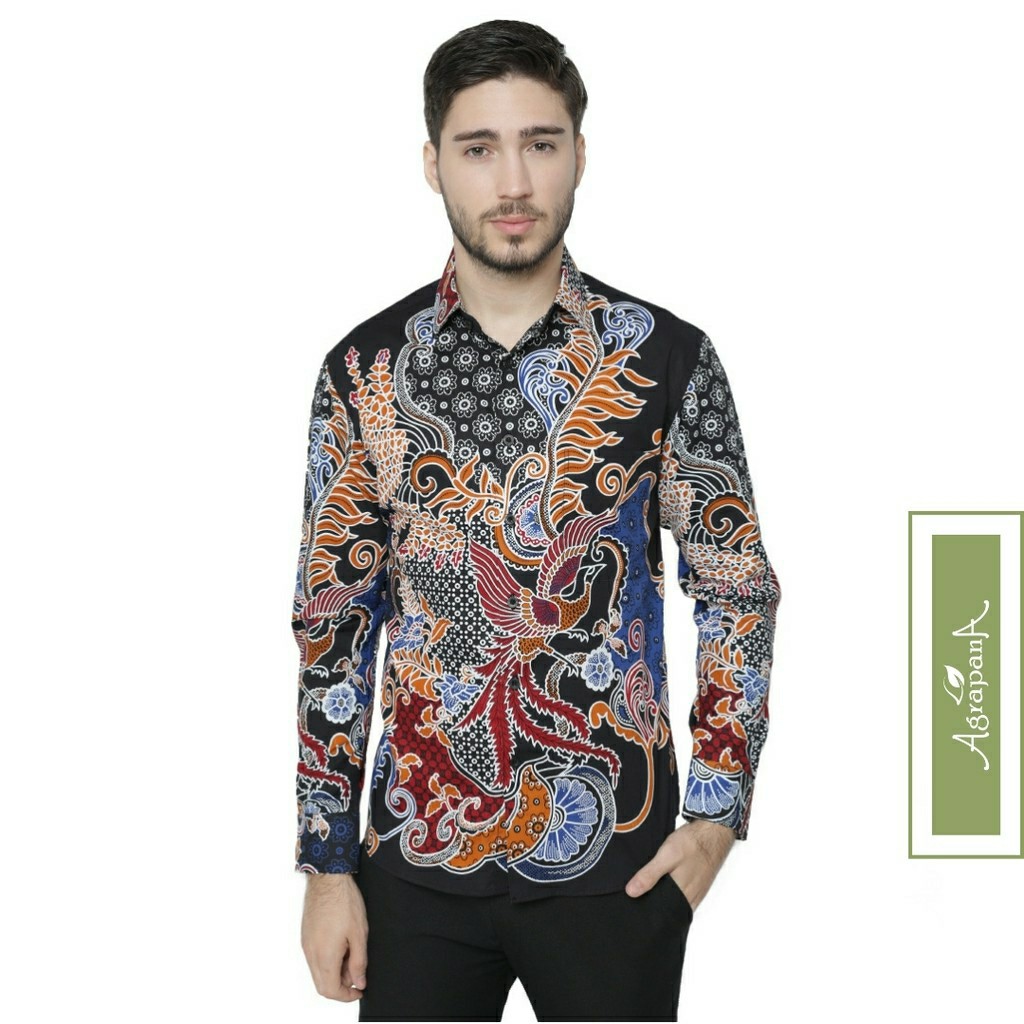 Agrapana Baju Batik Pria Lengan Panjang Batik Premium Kemeja Batik Pria Lengan Panjang Modern Gora