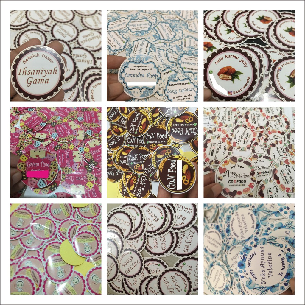 (DESAIN SENDIRI)STIKER WATERPROOF/STIKER KEMASAN/STIKER PRODUK/STIKER BENING/STIKER MAKANAN
