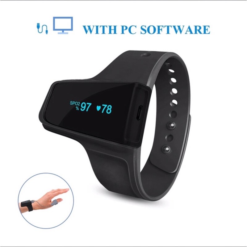 Wearable Pulse Oximeter FDA with Vibration Alert for Sleep Apnea COPD Snore Oximeter O2 Anti Dengkur