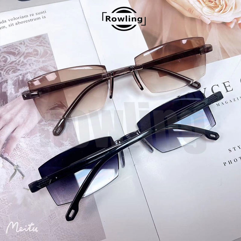 rowling (ka-232)Kacamata  Hitam Terbaru Wanita  No Frame Kotak  Style Kacamata Fashion Murah/Kacamata Sunglasses Import Wanita Kacamata Fashion