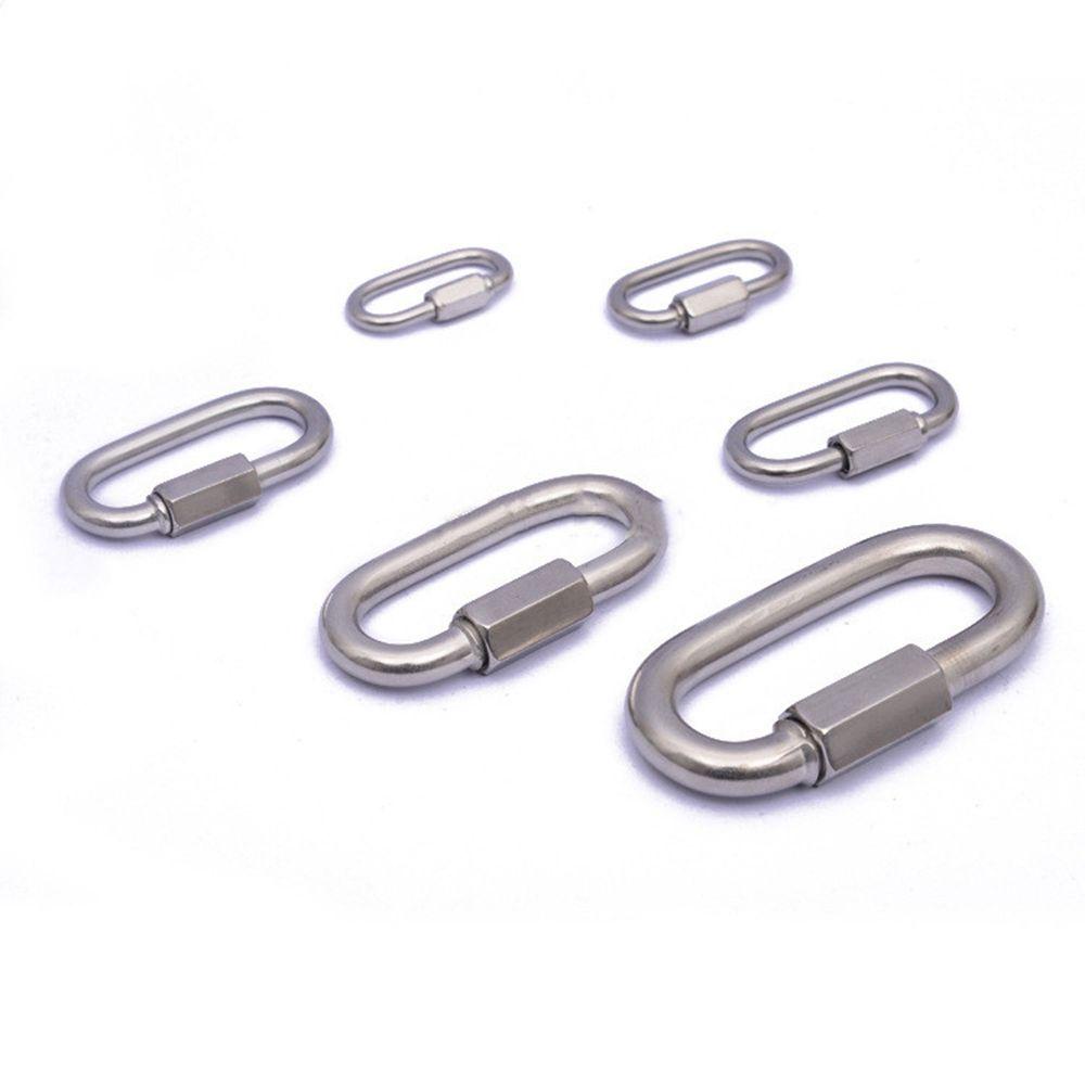 Wonder Climbing Gear Carabiner Stainless Steel Screw Lock Quick Links Rantai Connecting Ring