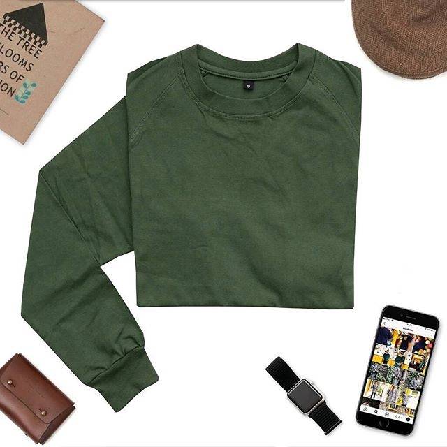 KAOS BASIC PANJANG OLIVE GREEN