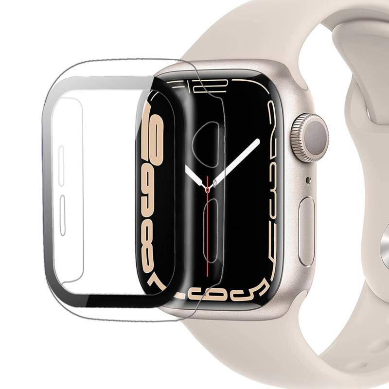 Cover For Apple Watch case 45mm 41mm 44mm 40mm 42mm 38mm Screen Protector Tempered Glass+cover bumper iwatch series 7 6 5 4 3 SE