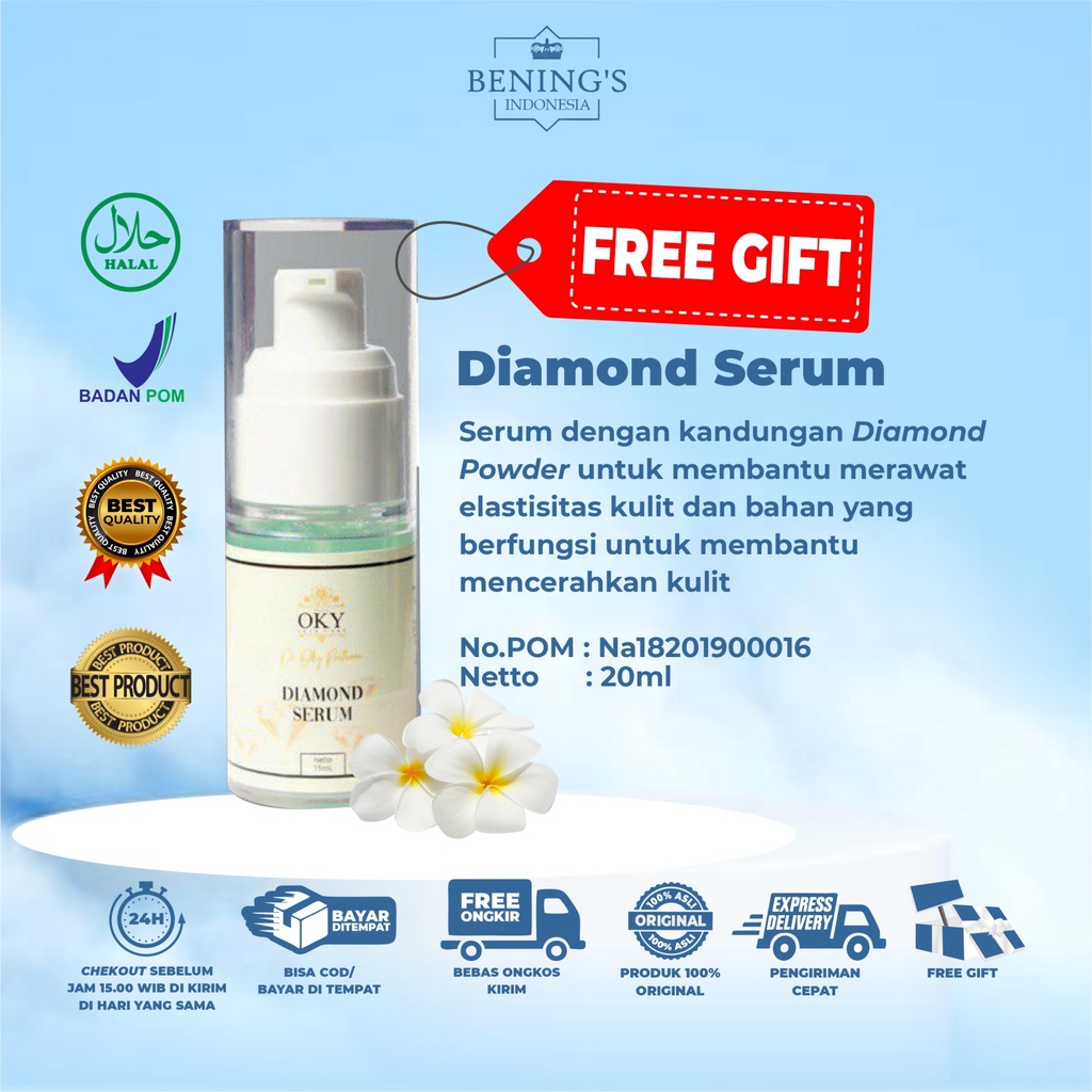 DIAMOND SERUM BENING SKINCARE DR. OKY PRATAMA | MENCERAHKAN, MELEMBABKAN & ANTI PENUAAN