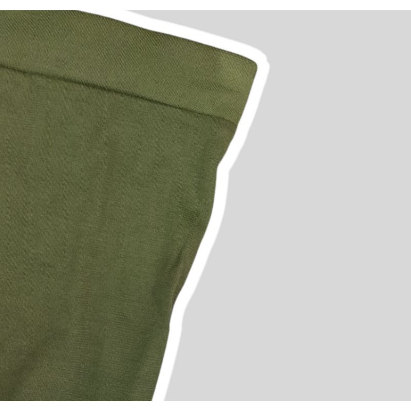 Legging Pendek Kaos 3/4 Bahan Kaos Soft  Rayon Ukuran Standar & Jumbo-Army