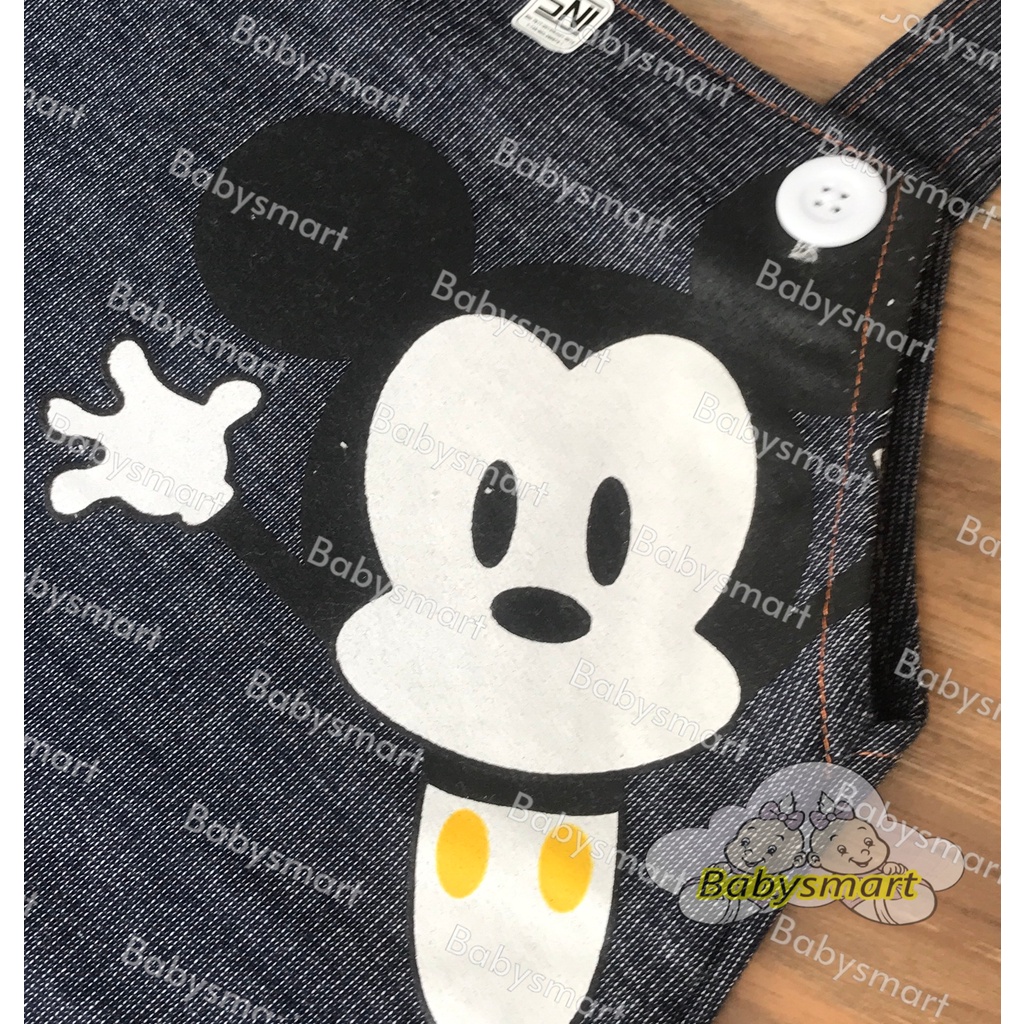 Babysmart - Baju Bayi/Anak lengan Pendek Model Jumper/Romper Jeans motif TSUM 605 LITTLE 0-12 bulan SNI/ Baju Kodok Anak