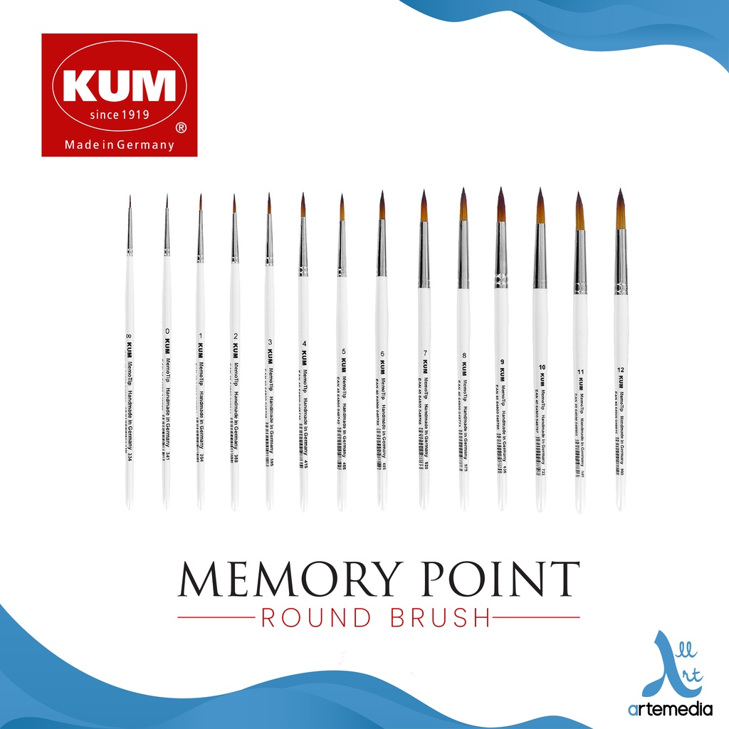 

KUM Memory Point Round Synthetic Brush Short Handle