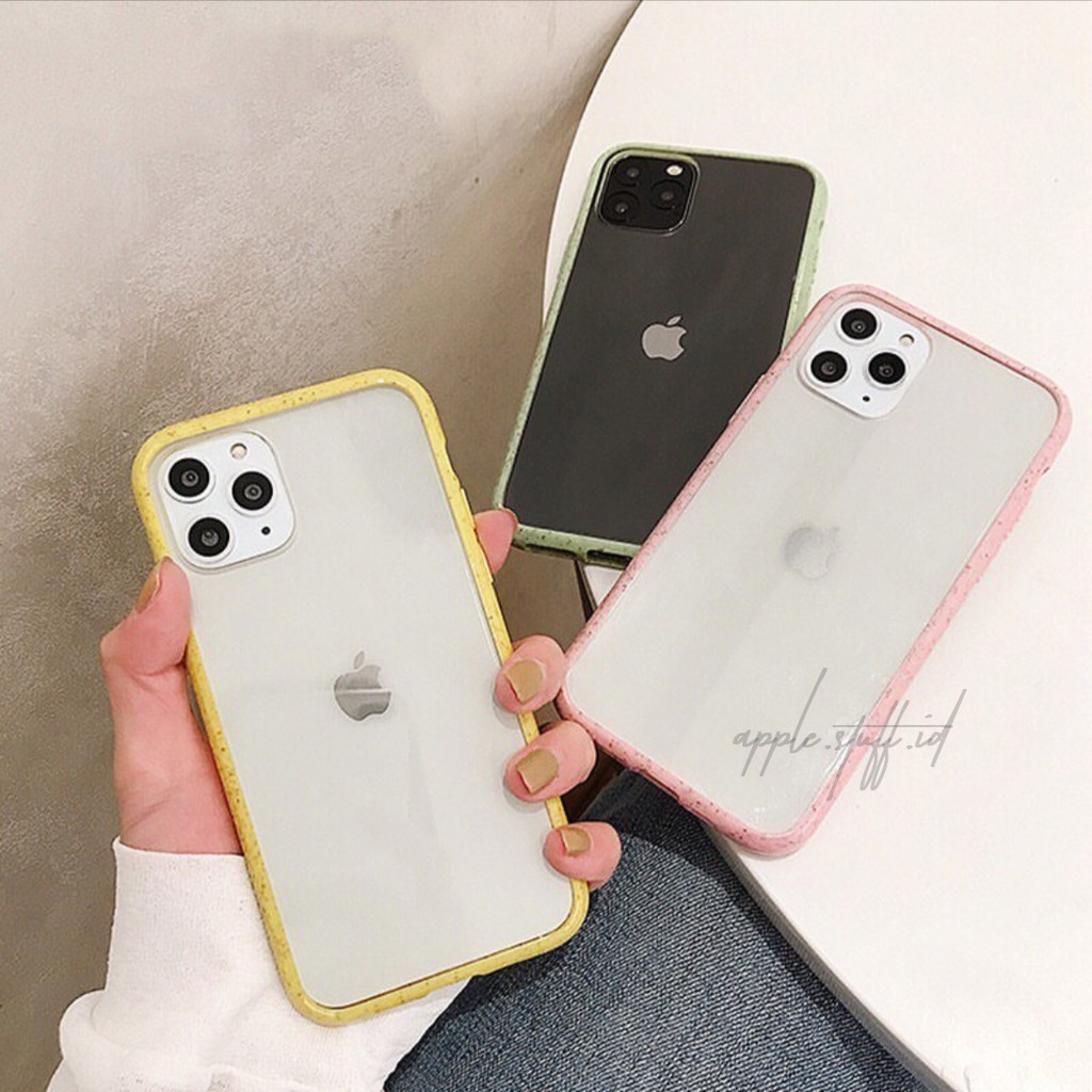 NEW NEW !!! SolidColor / Wheat Transparent Case iphone 7-11promax READY STOCK