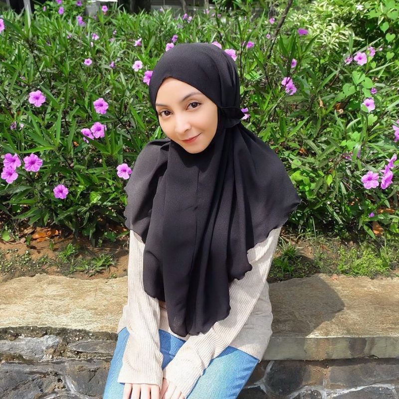 fanissahijab || Bergo Maryam Diamond Size Standart-Hitam