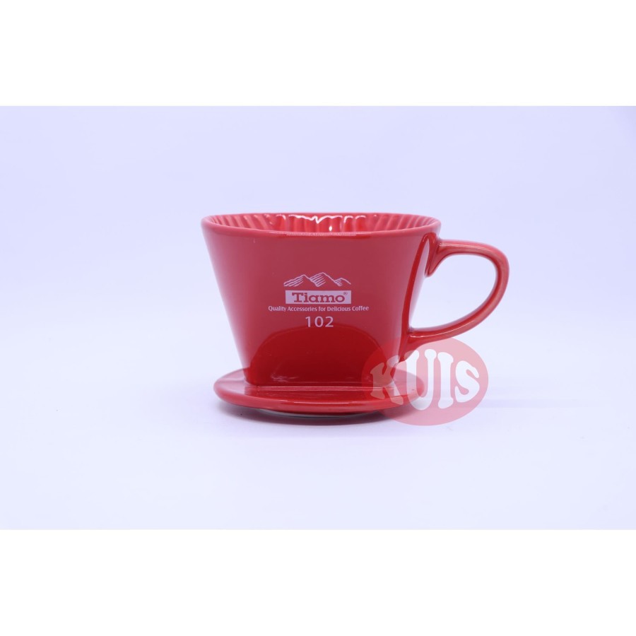 Ceramic Coffee Dripper 102 Flat Bottom / V60 Brown and Red Ceramic Coffee Dripper 102 Saringan Kopi