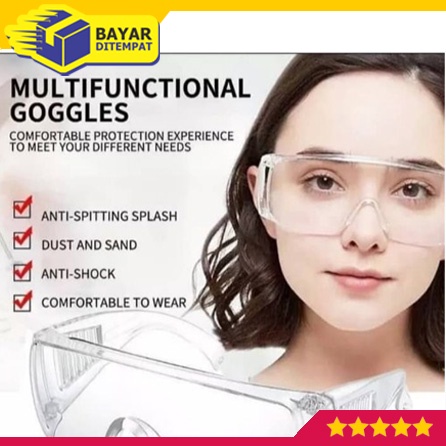 Kacamata Kerja Goggle Safety Glasses Kaca Mata Bening Pelindung  Proyek Work Gerinda Las