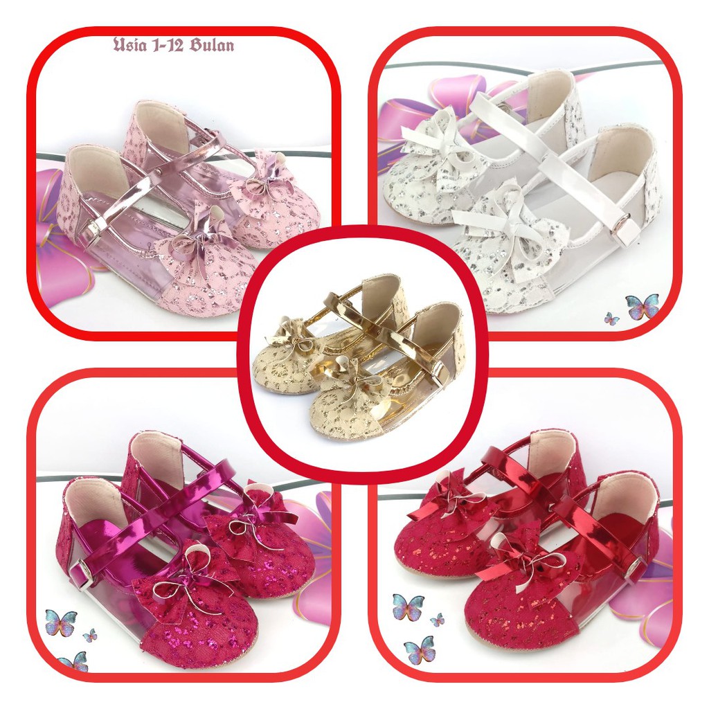 Sepatu Bayi Baby Shoes Flatshoes Sepatu Bayi Balet Mika Lucu 1-11 Bln Sepatu Bayi Cantik Murah