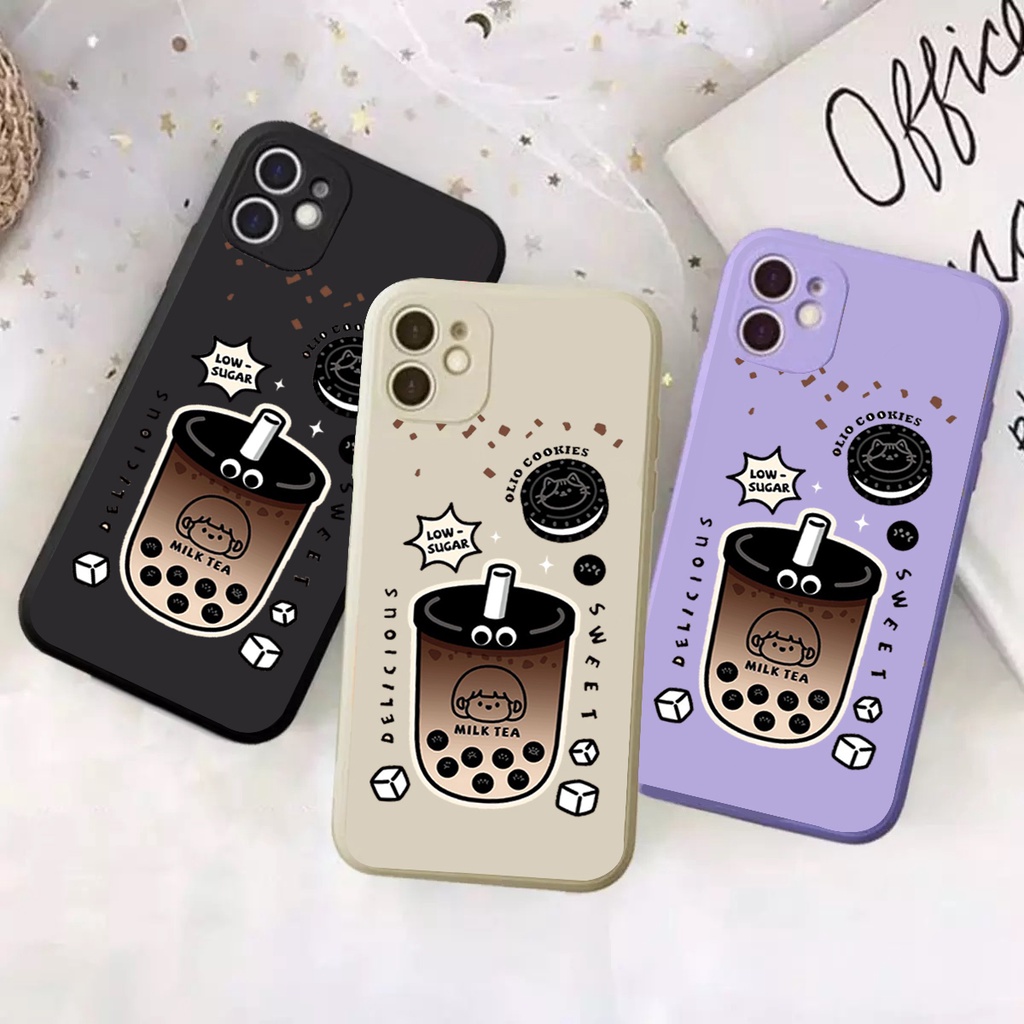 Case Iphone 6/6s6 plus/6s plus7/87 plus/8 plus Milk tea | Casing Bergambar | Case Macaroon- Case Mac